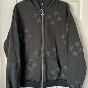 Star Pattern Black Hoodie women’s